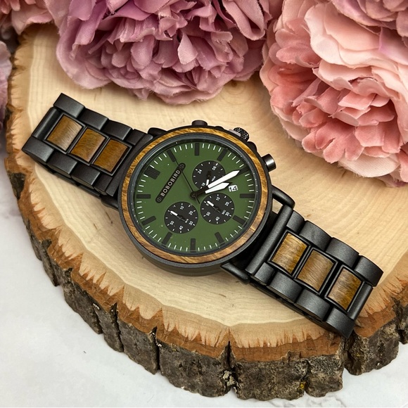 Luxury Verawood Chronograph Military Quartz Watch - Picture 12 of 16